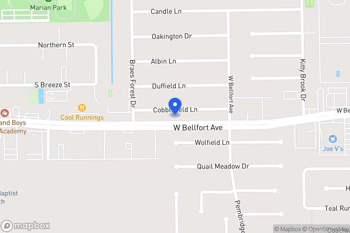 Map of 8007 Cobblefield Ln, Houston