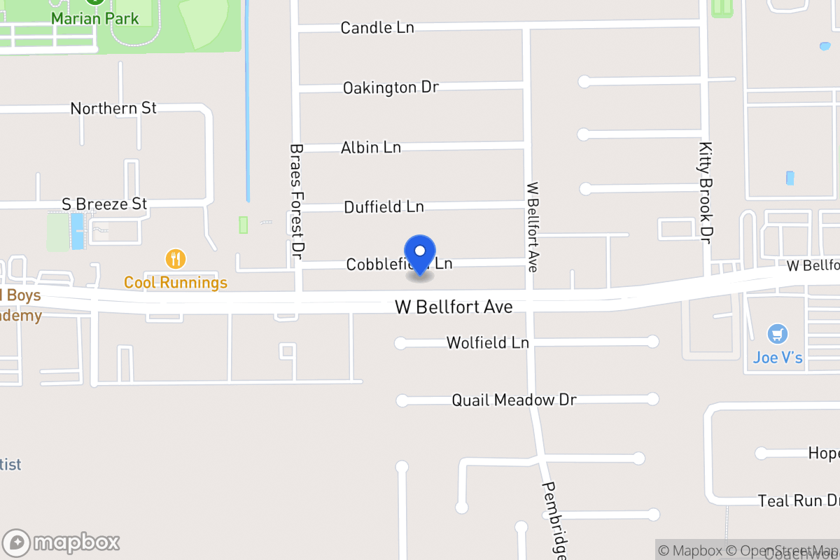Map of 7939 Cobblefield Ln, Houston