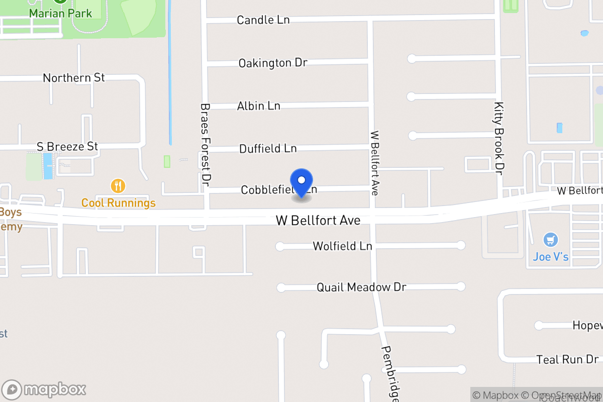 Map of 7935 Cobblefield Ln, Houston