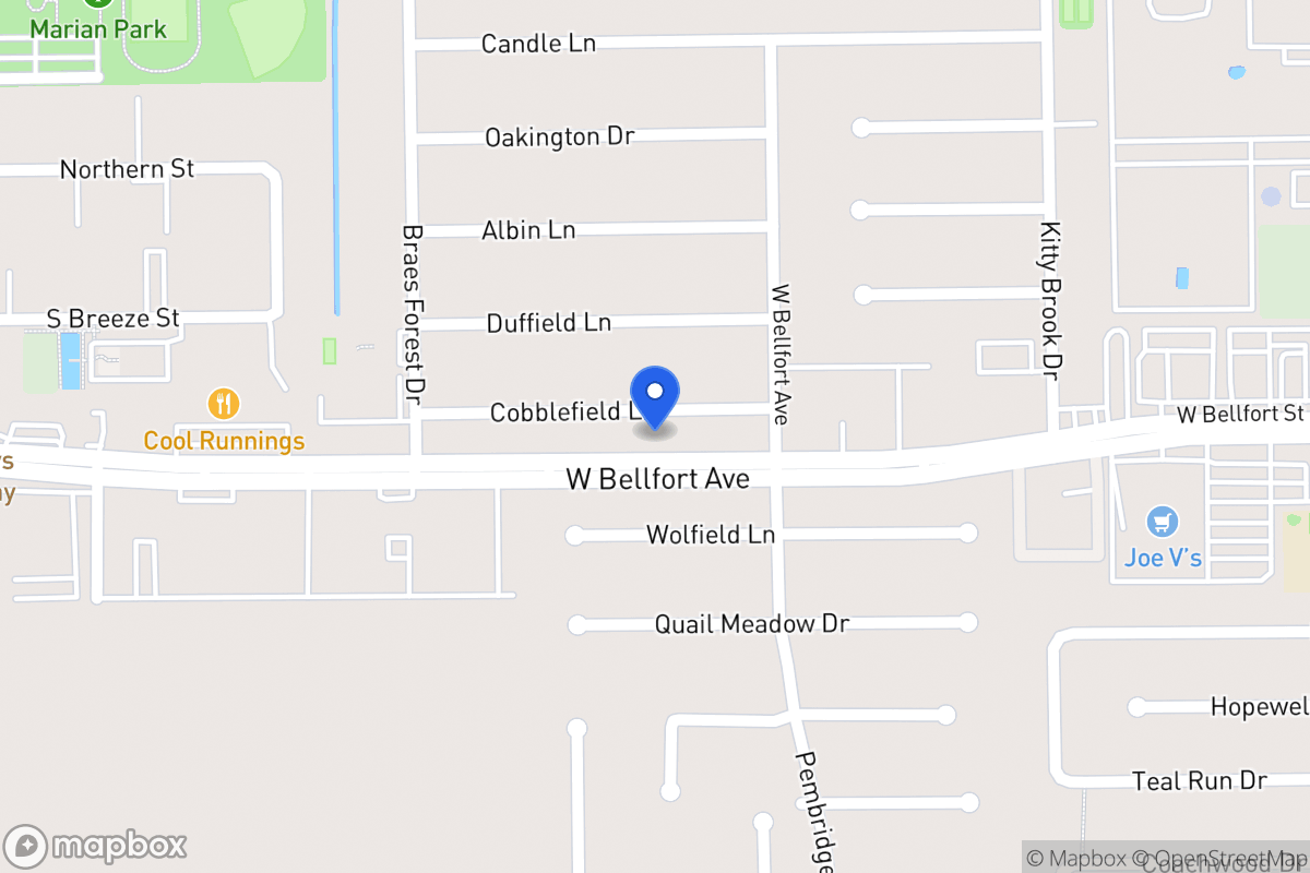 Map of 7927 Cobblefield Ln, Houston