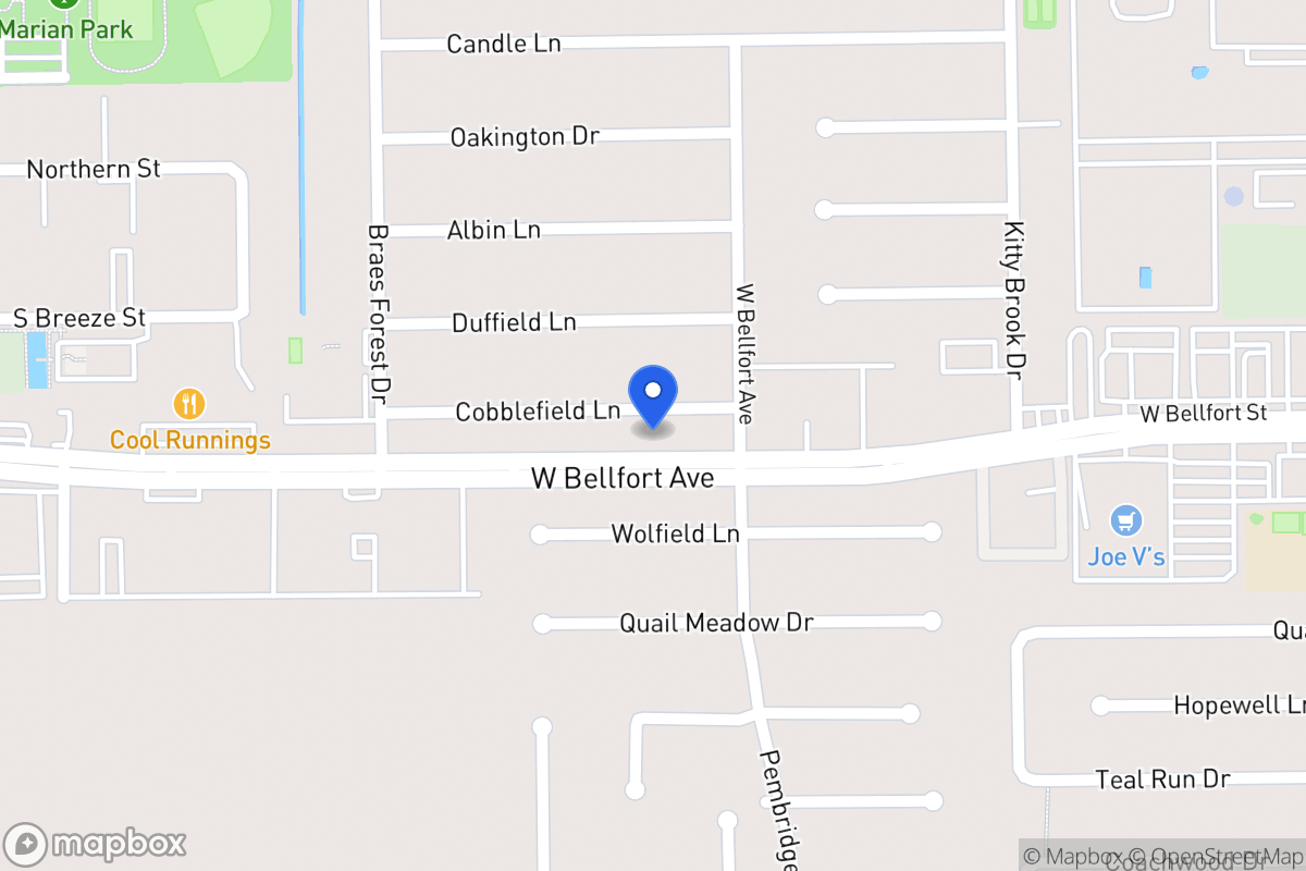Map of 7919 Cobblefield Ln, Houston