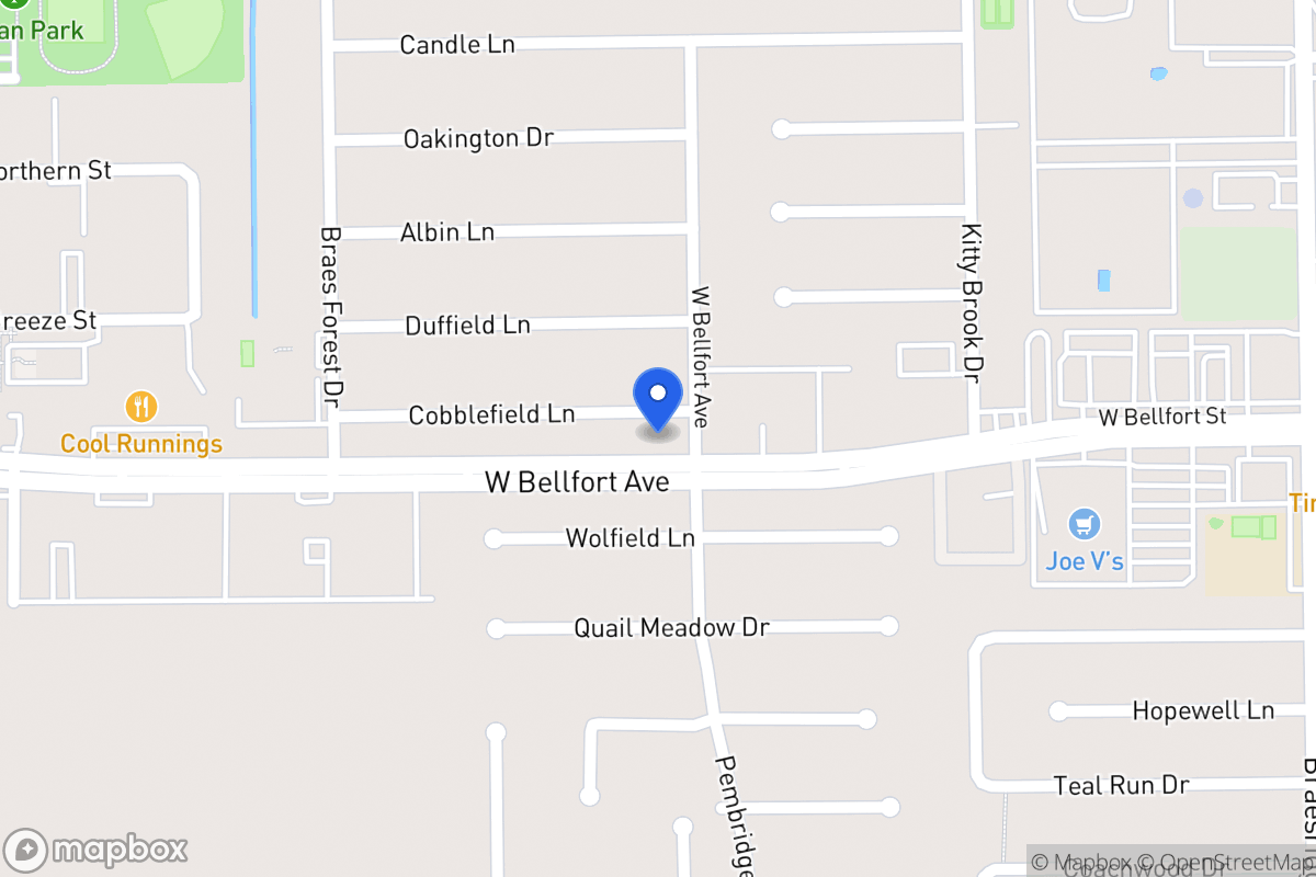 Map of 7907 Cobblefield Ln, Houston