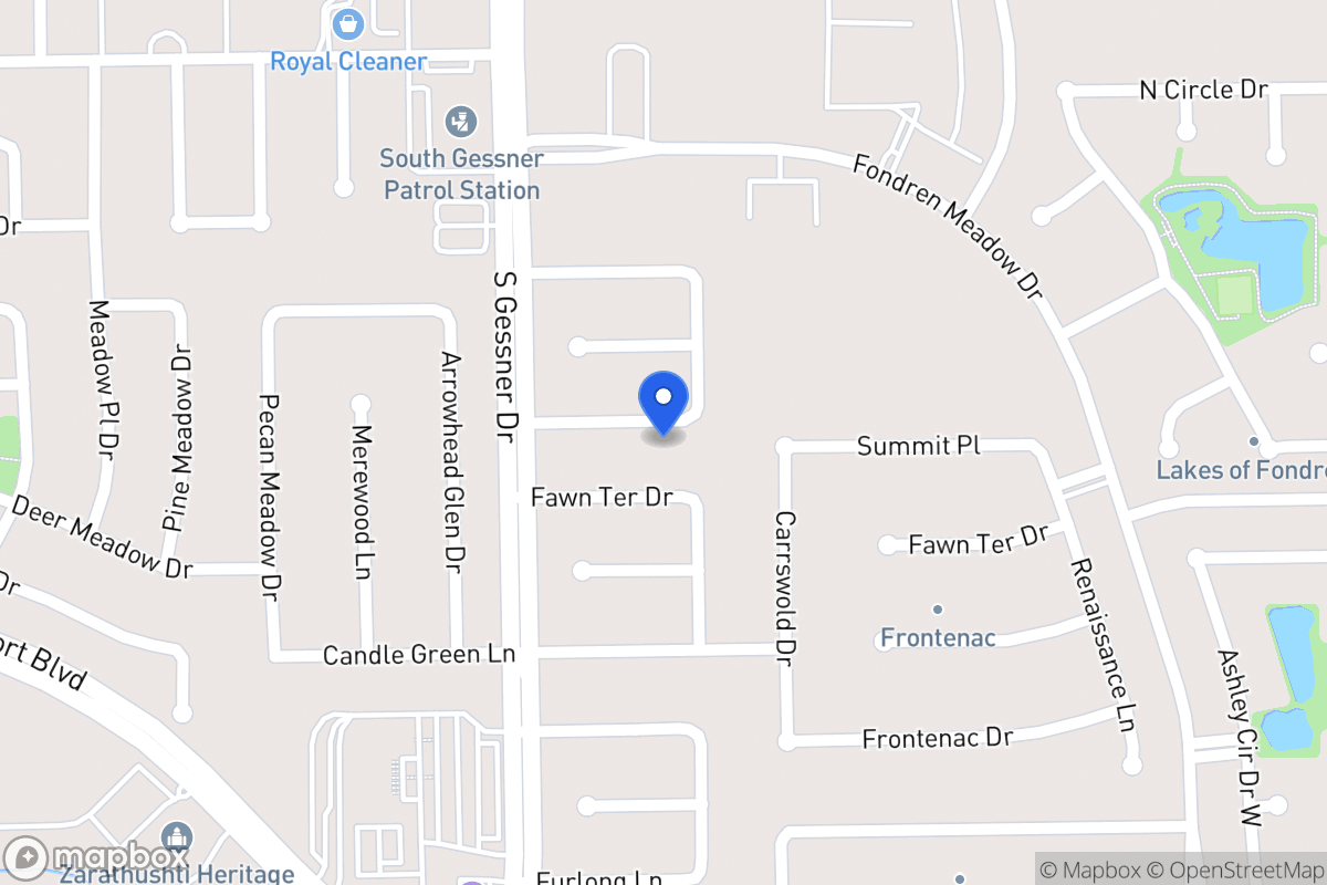 Map of 8511 Southmeadow Dr, Houston