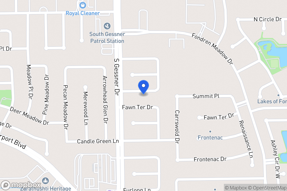 Map of 8519 Southmeadow Dr, Houston