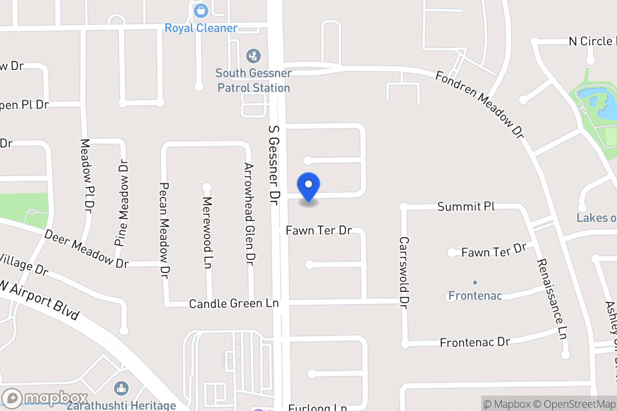 Map of 8531 Southmeadow Dr, Houston