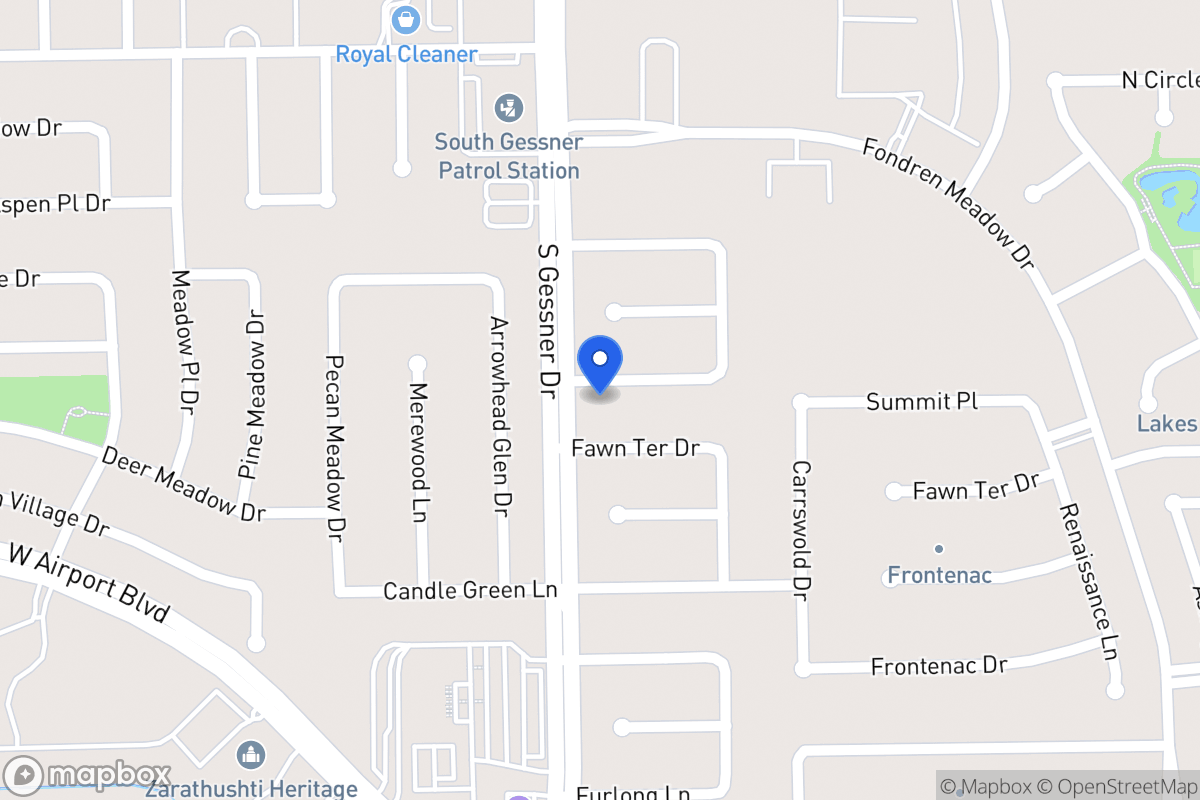 Map of 8535 Southmeadow Dr, Houston