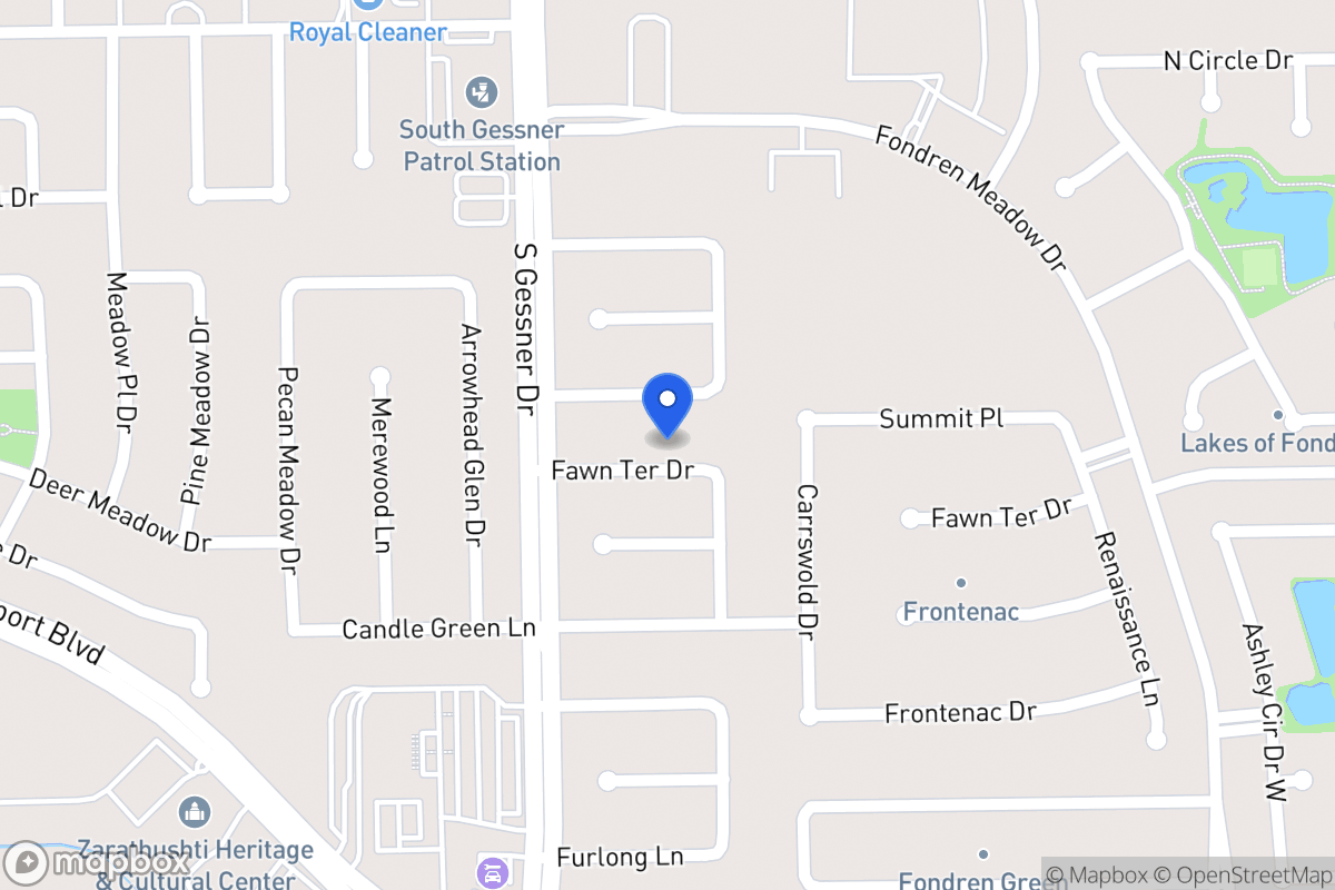 Map of 8510 Fawn Terrace Dr, Houston