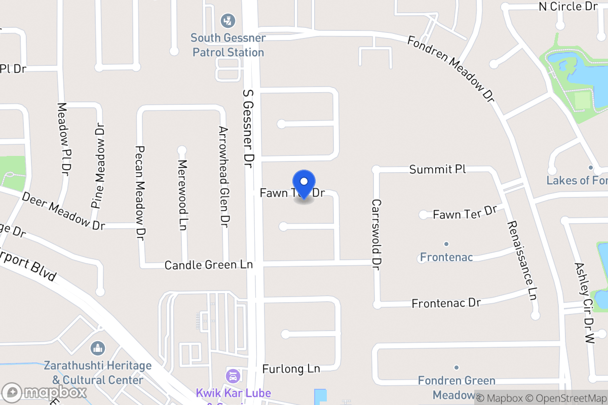 Map of 8515 Fawn Terrace Dr, Houston