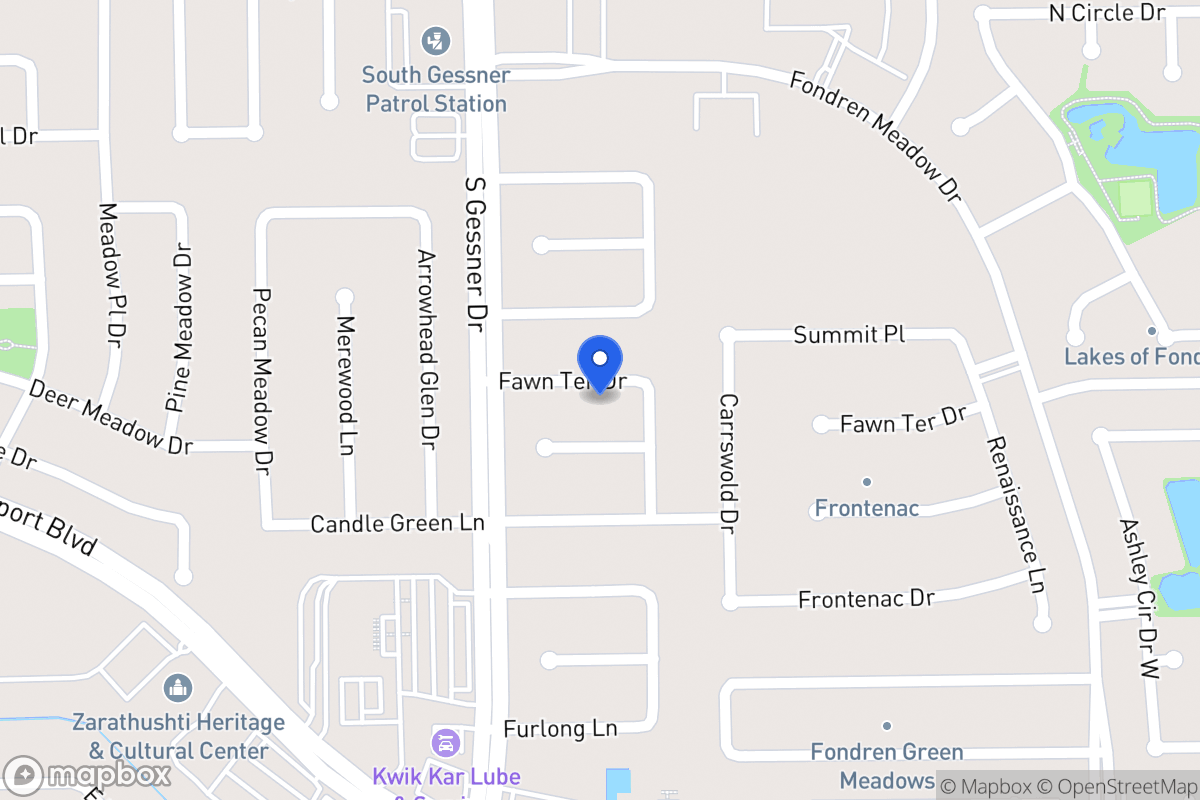 Map of 8511 Fawn Terrace Dr, Houston