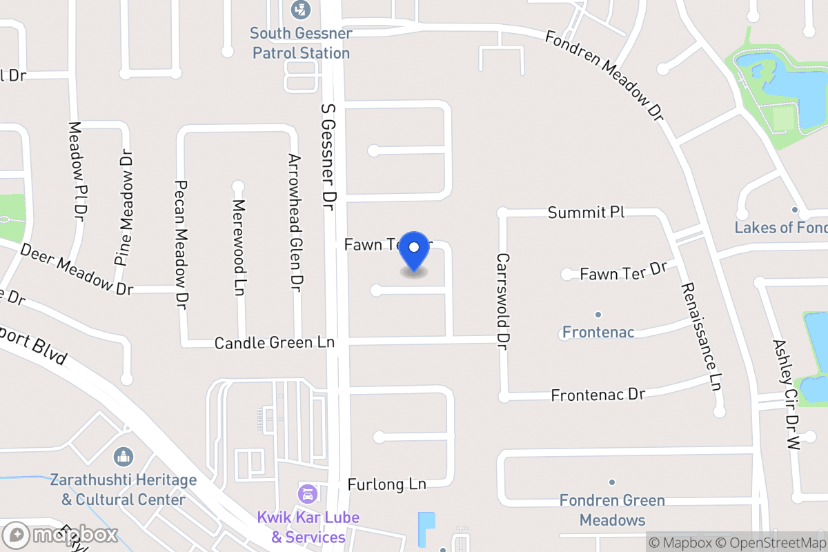 Map of 8510 Deer Meadow Dr, Houston