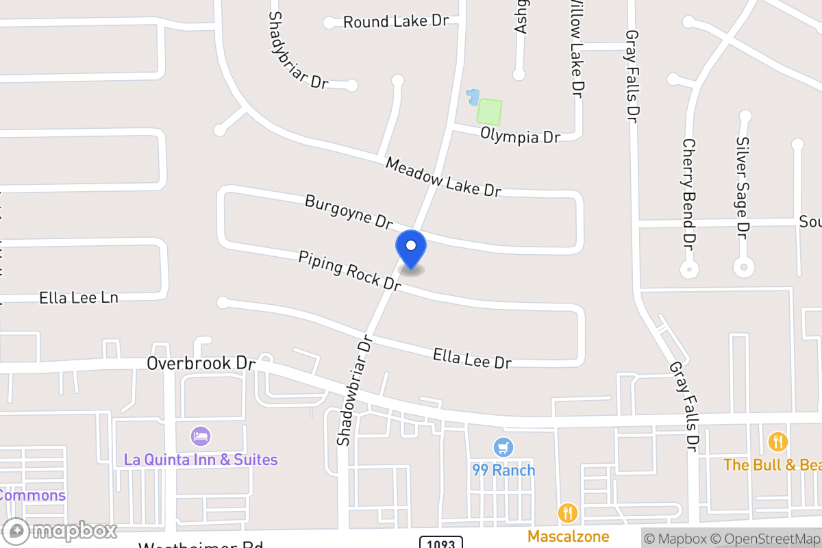 Map of 12154 Piping Rock Dr, Houston