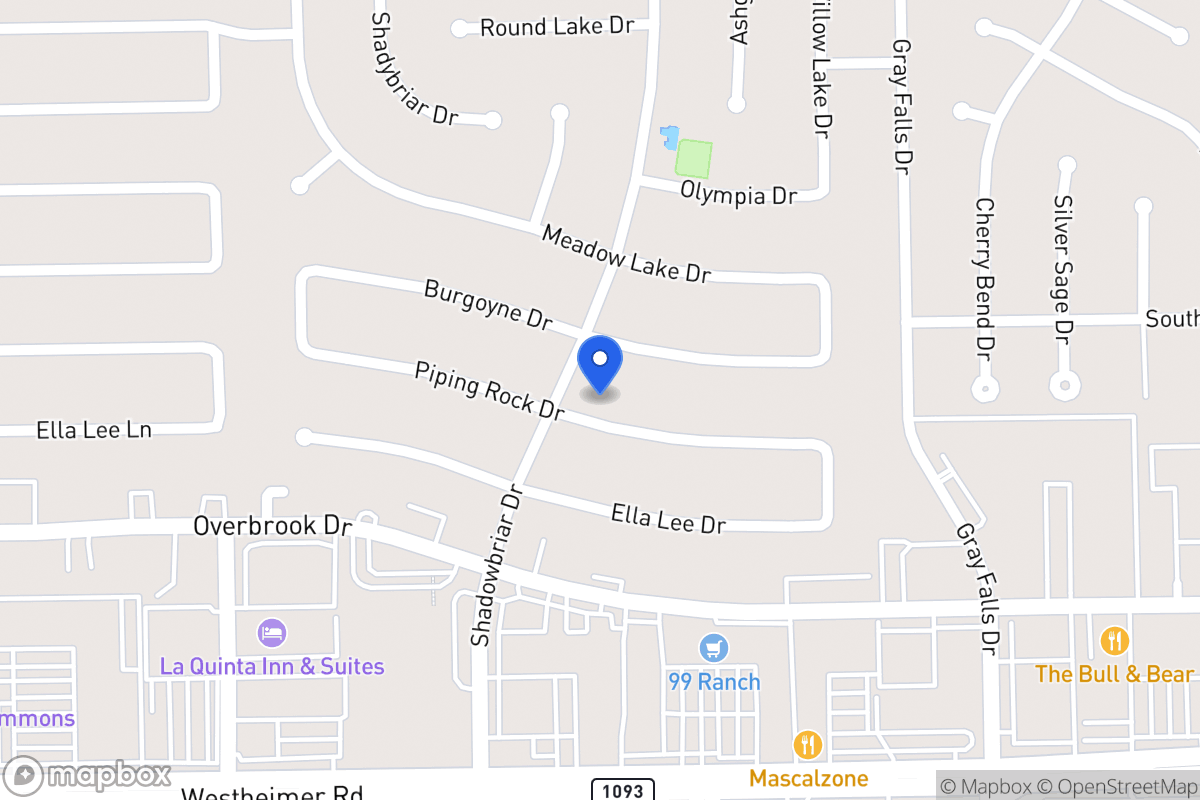 Map of 12150 Piping Rock Dr, Houston