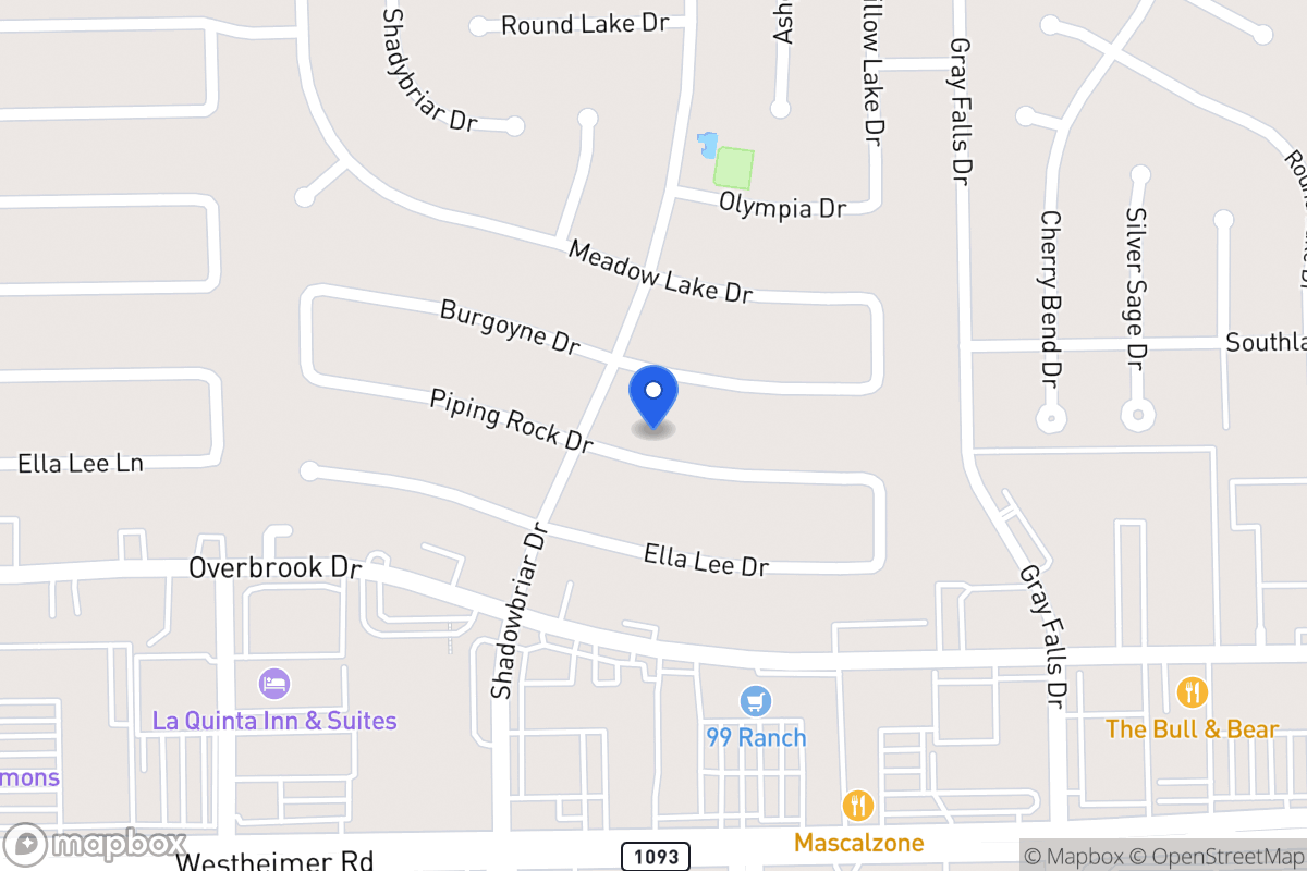 Map of 12146 Piping Rock Dr, Houston