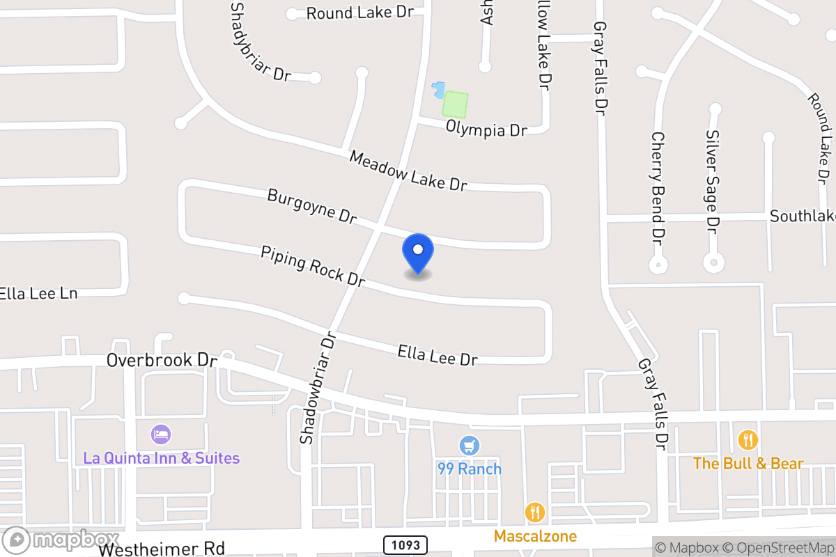 Map of 12142 Piping Rock Dr, Houston