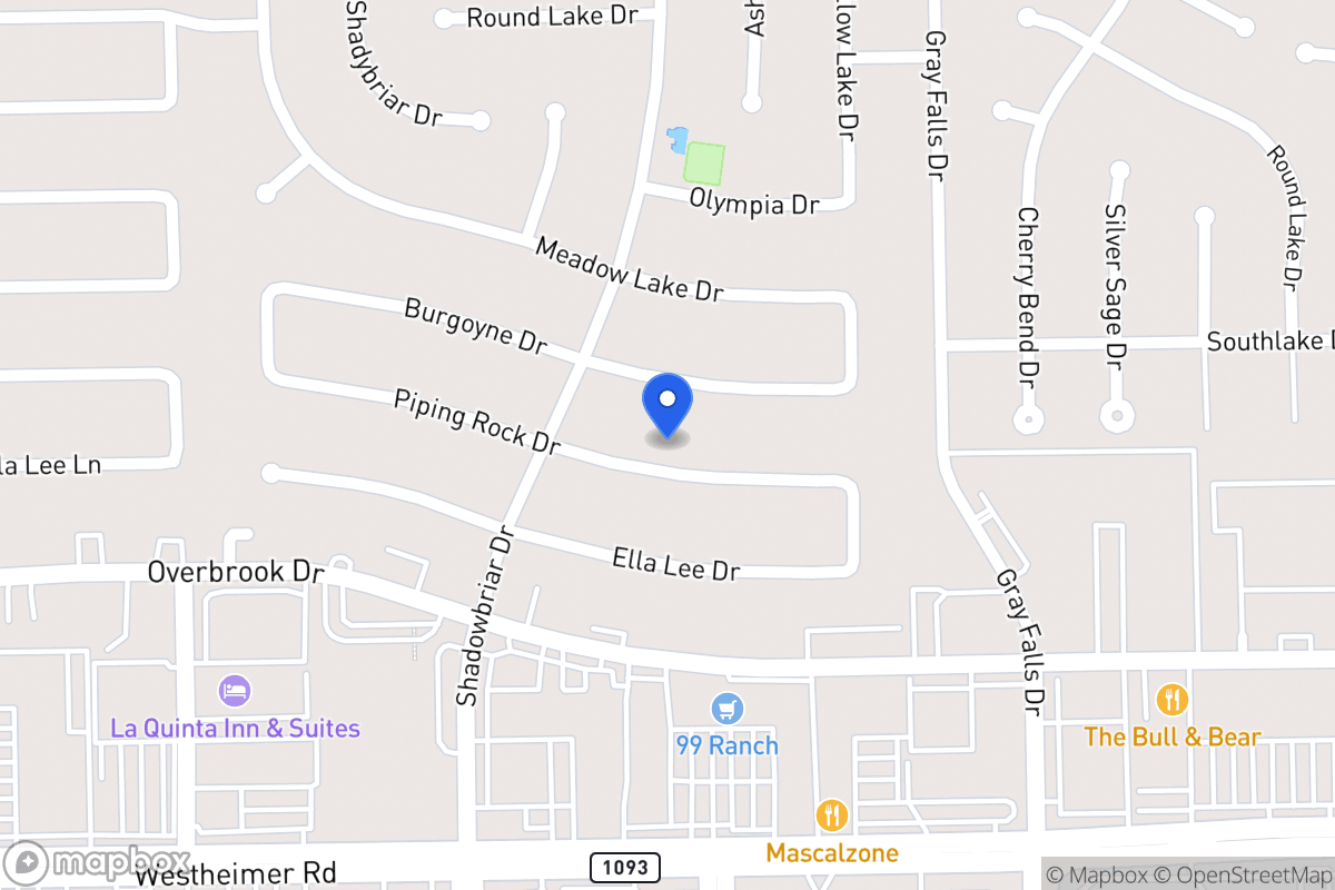 Map of 12138 Piping Rock Dr, Houston