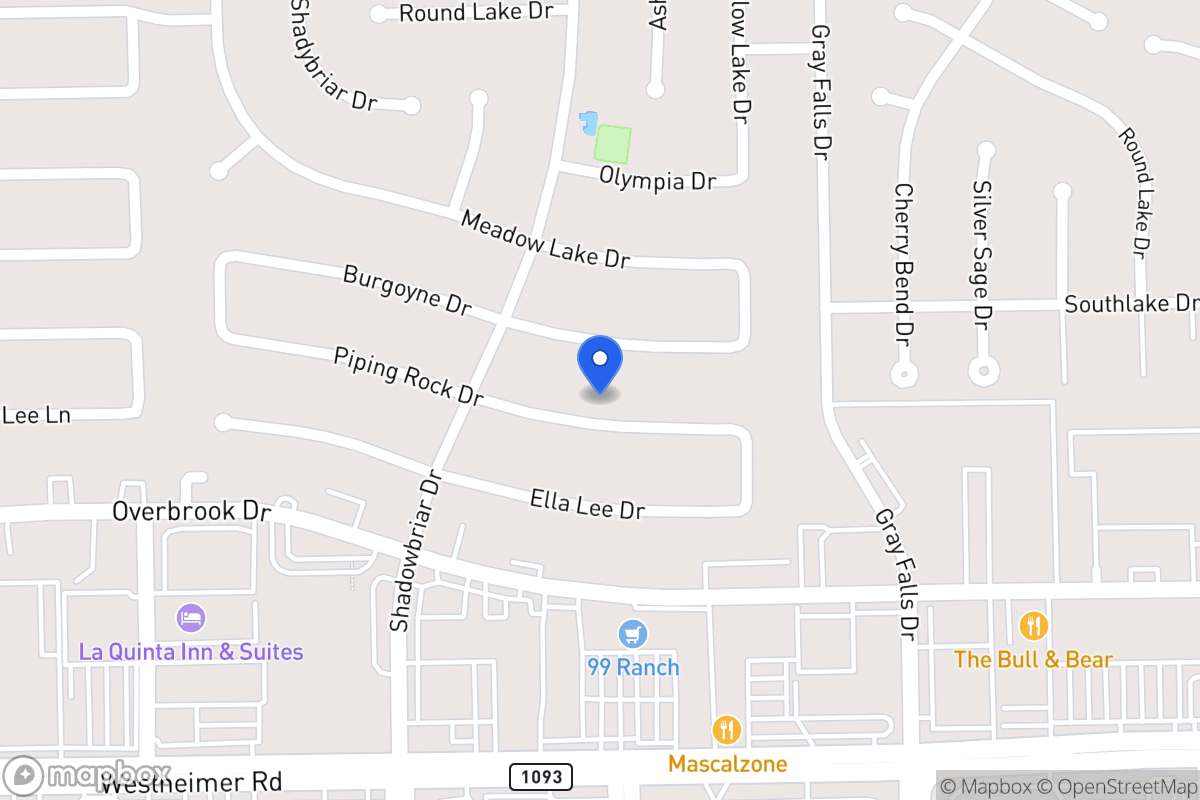 Map of 12134 Piping Rock Dr, Houston