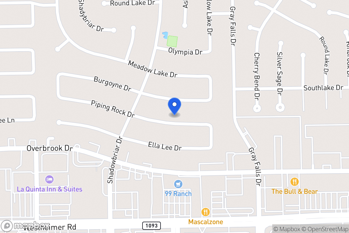 Map of 12130 Piping Rock Dr, Houston