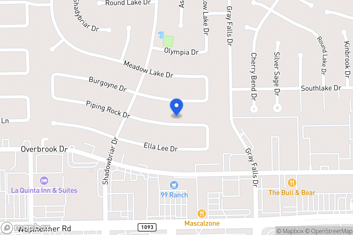 Map of 12126 Piping Rock Dr, Houston