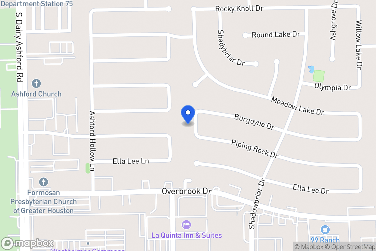 Map of 12335 Piping Rock Dr, Houston