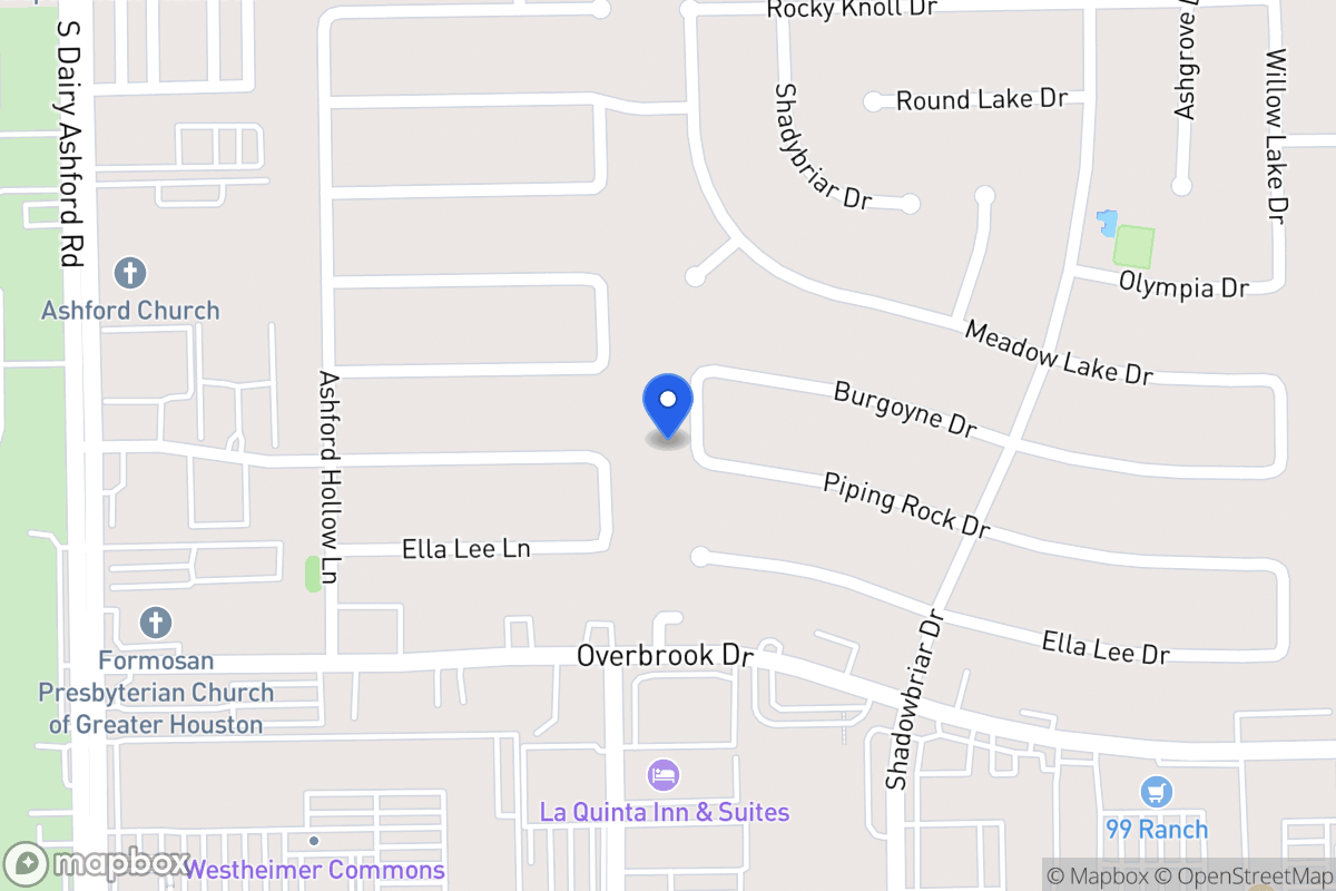 Map of 12331 Piping Rock Dr, Houston