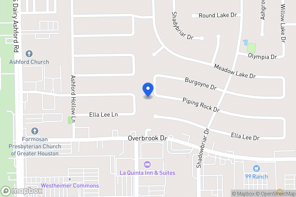 Map of 12327 Piping Rock Dr, Houston