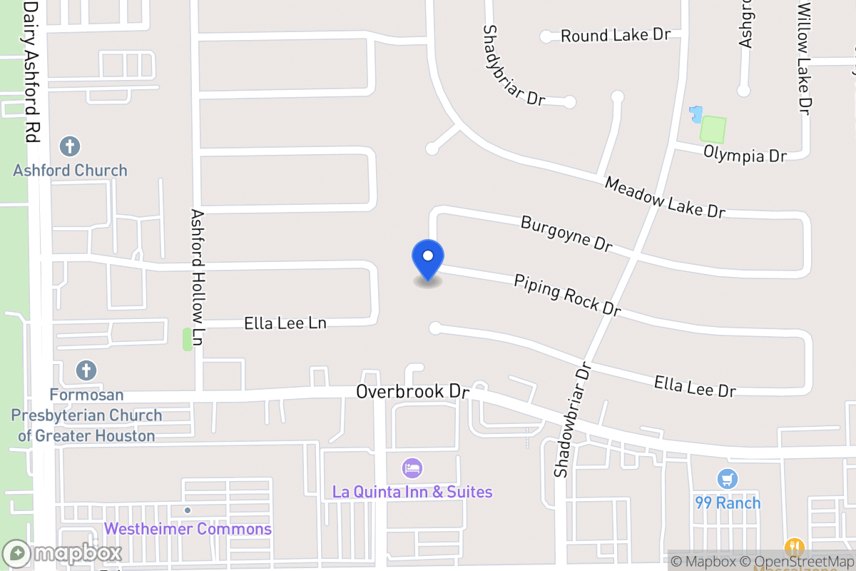 Map of 12323 Piping Rock Dr, Houston
