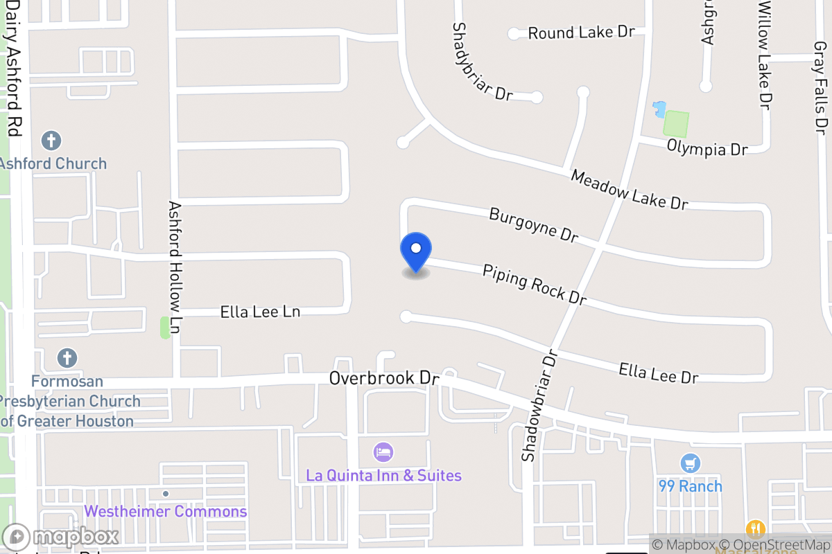 Map of 12319 Piping Rock Dr, Houston