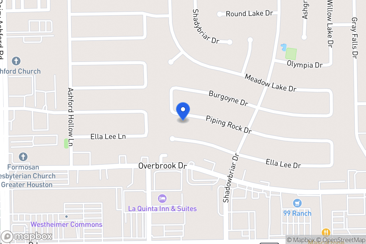 Map of 12315 Piping Rock Dr, Houston