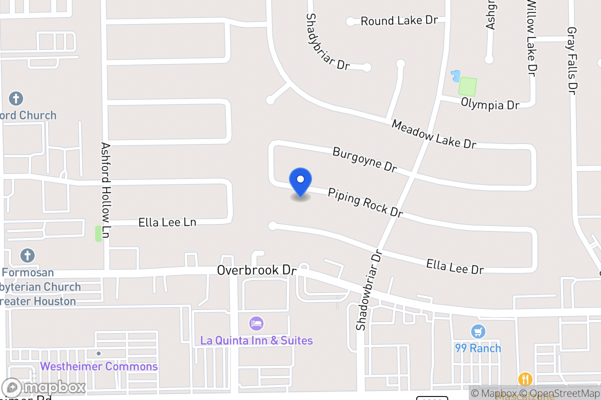 Map of 12311 Piping Rock Dr, Houston