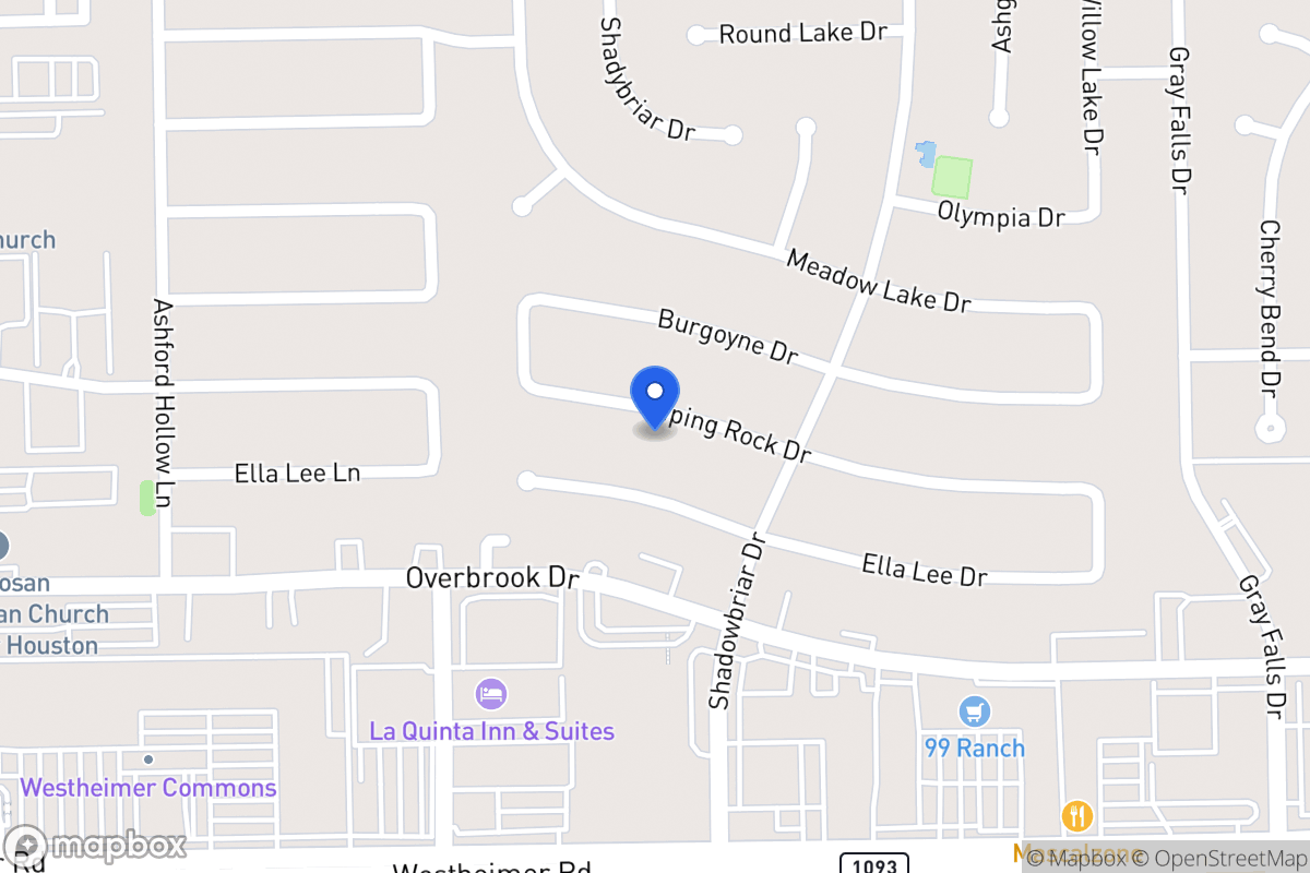 Map of 12223 Piping Rock Dr, Houston
