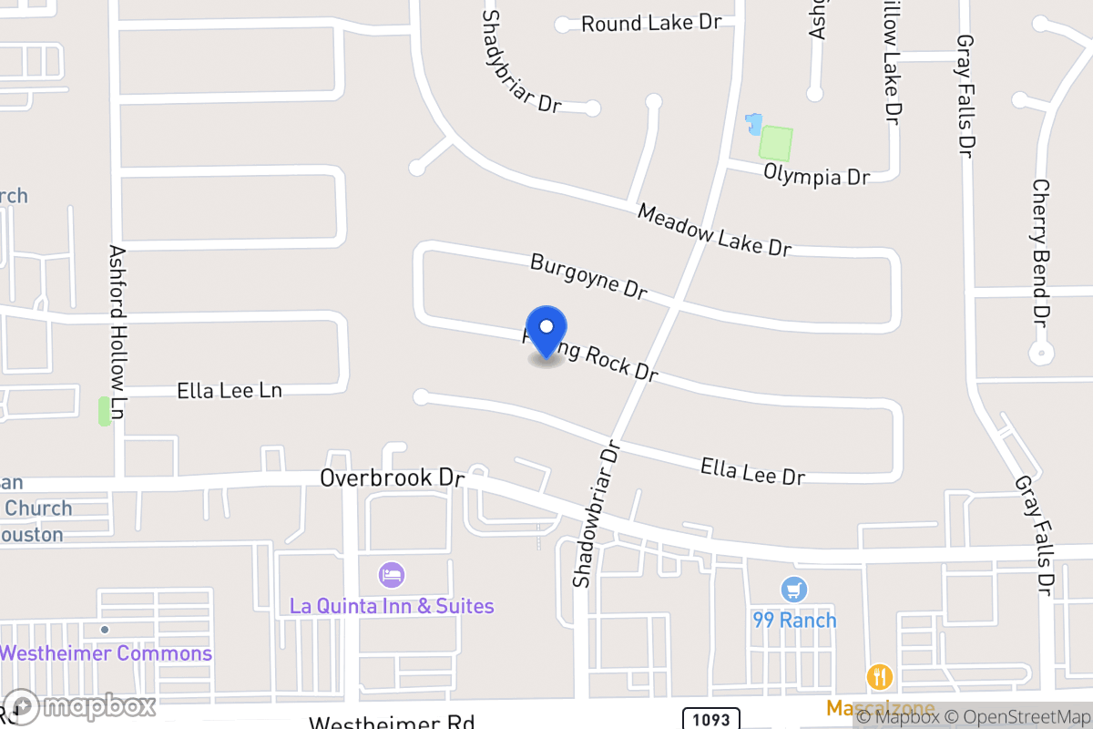 Map of 12219 Piping Rock Dr, Houston