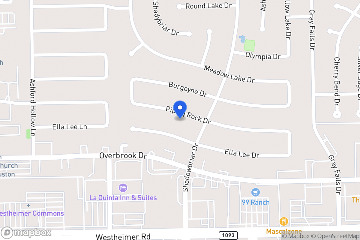 Map of 12215 Piping Rock Dr, Houston