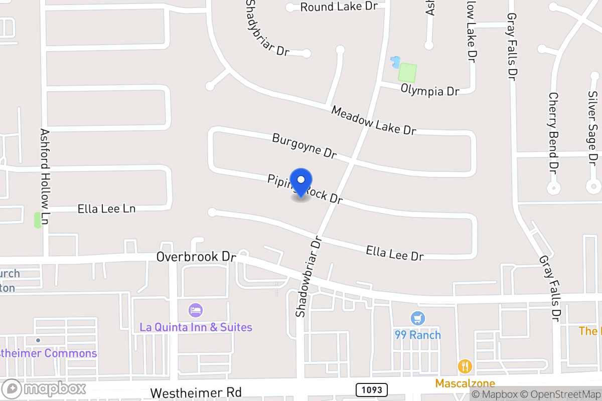Map of 12211 Piping Rock Dr, Houston