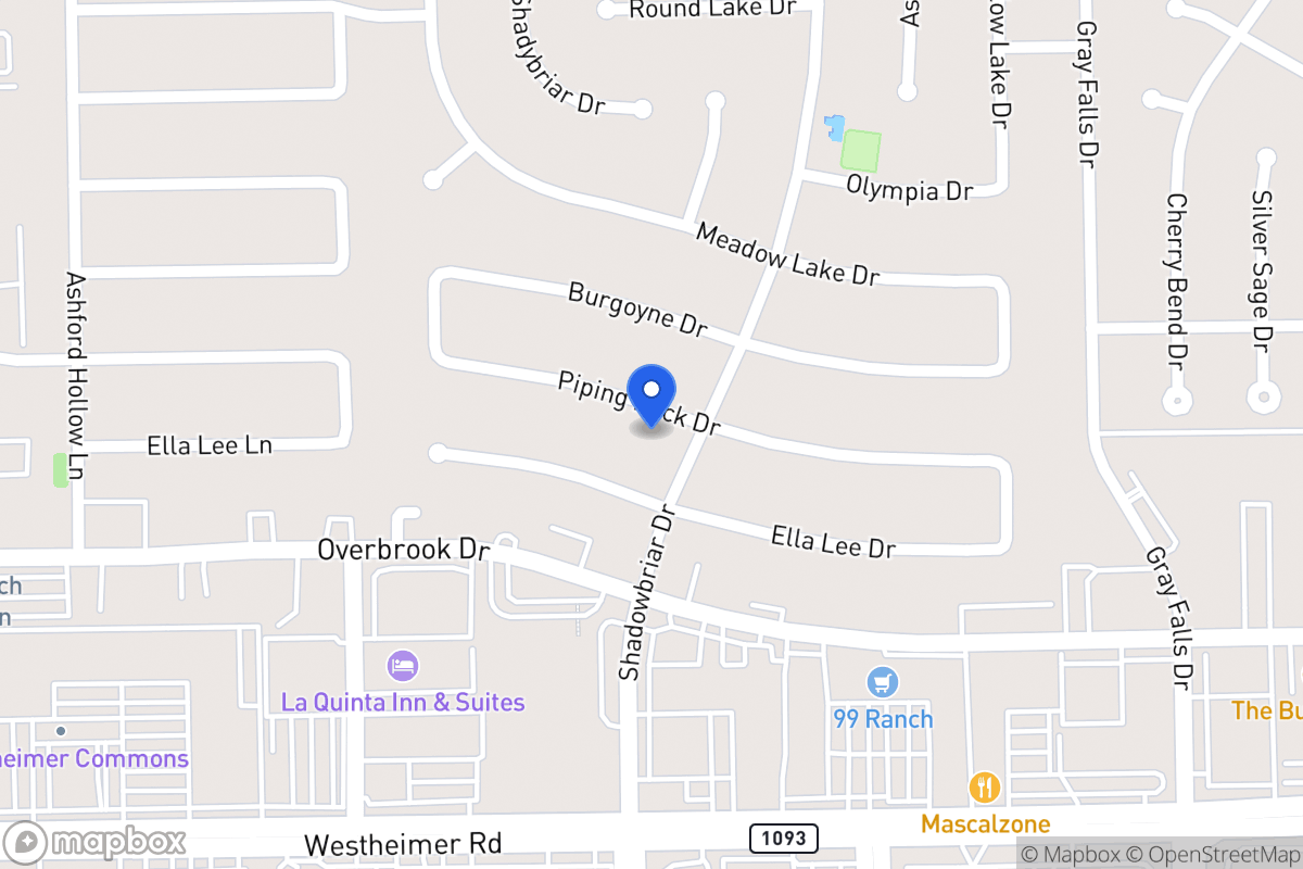 Map of 12207 Piping Rock Dr, Houston