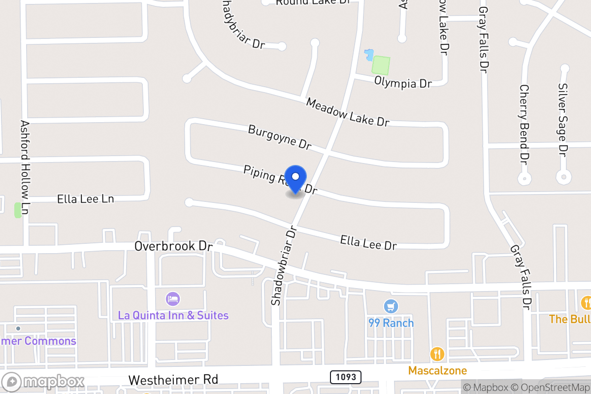 Map of 12203 Piping Rock Dr, Houston