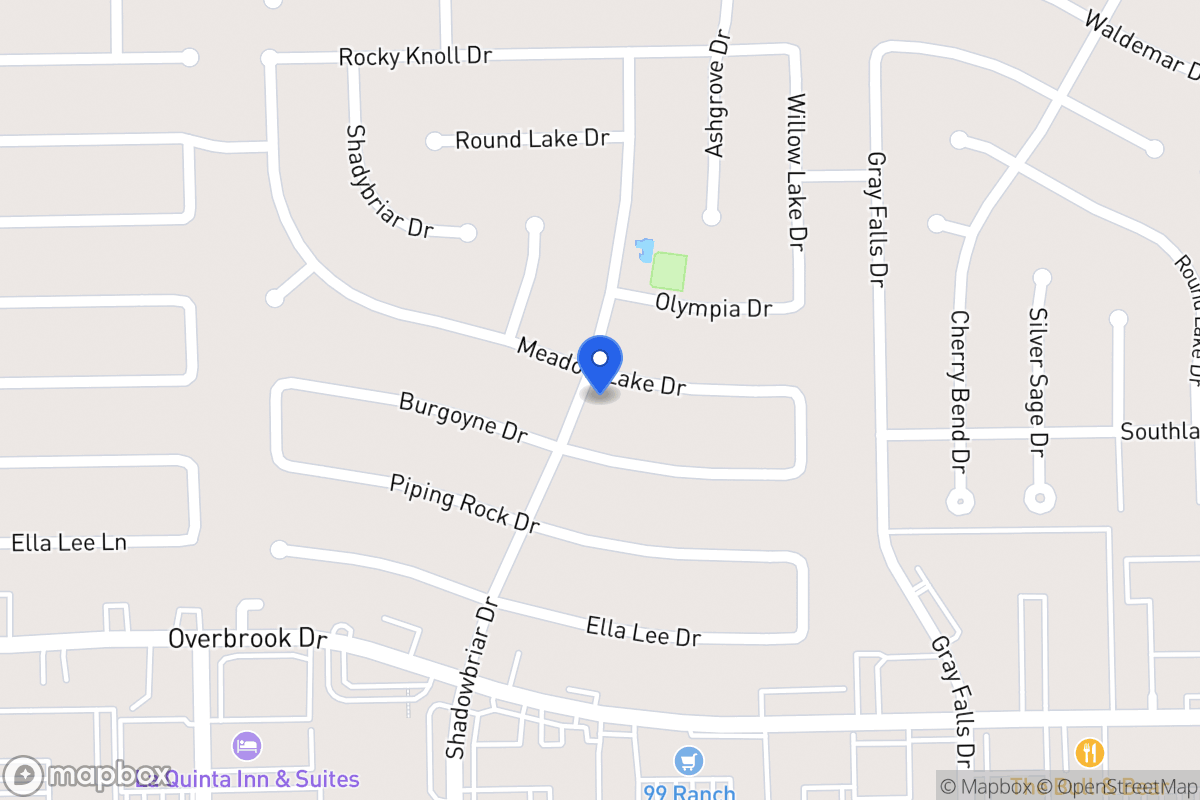 Map of 12143 Meadow Lake Dr, Houston