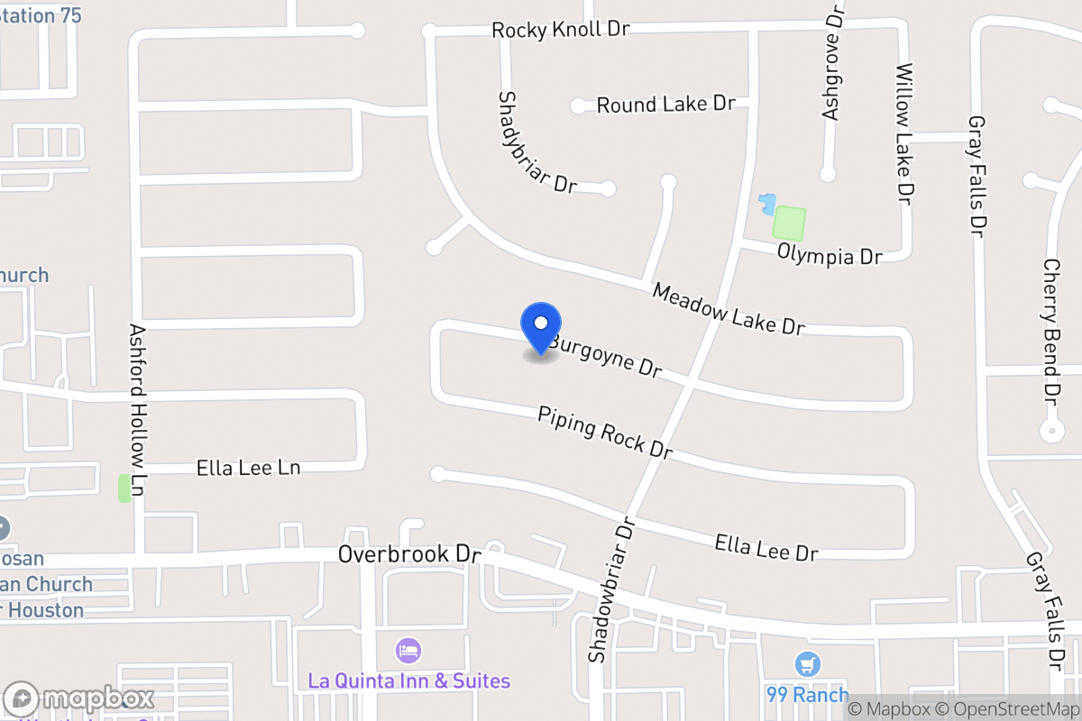Map of 12303 Burgoyne Dr, Houston