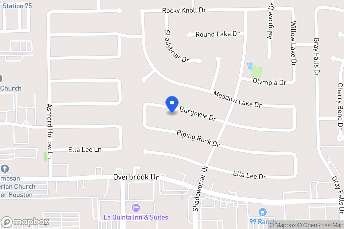 Map of 12307 Burgoyne Dr, Houston