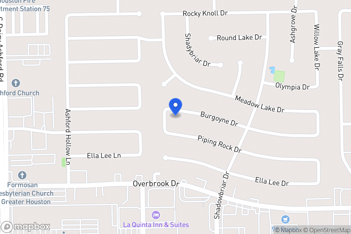 Map of 12319 Burgoyne Dr, Houston