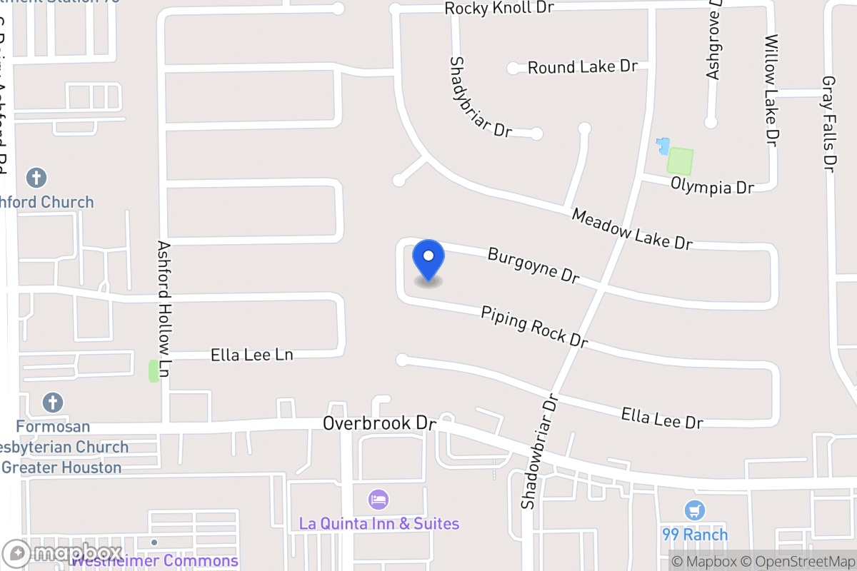 Map of 12318 Piping Rock Dr, Houston