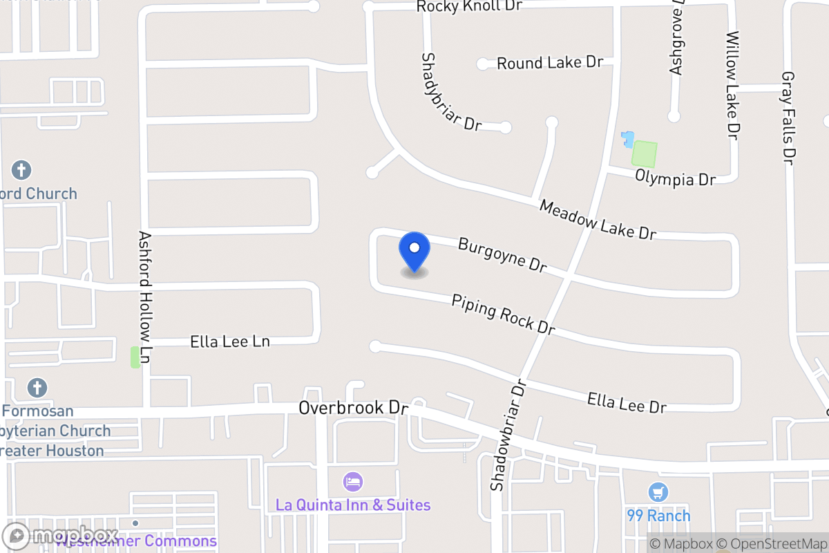 Map of 12314 Piping Rock Dr, Houston
