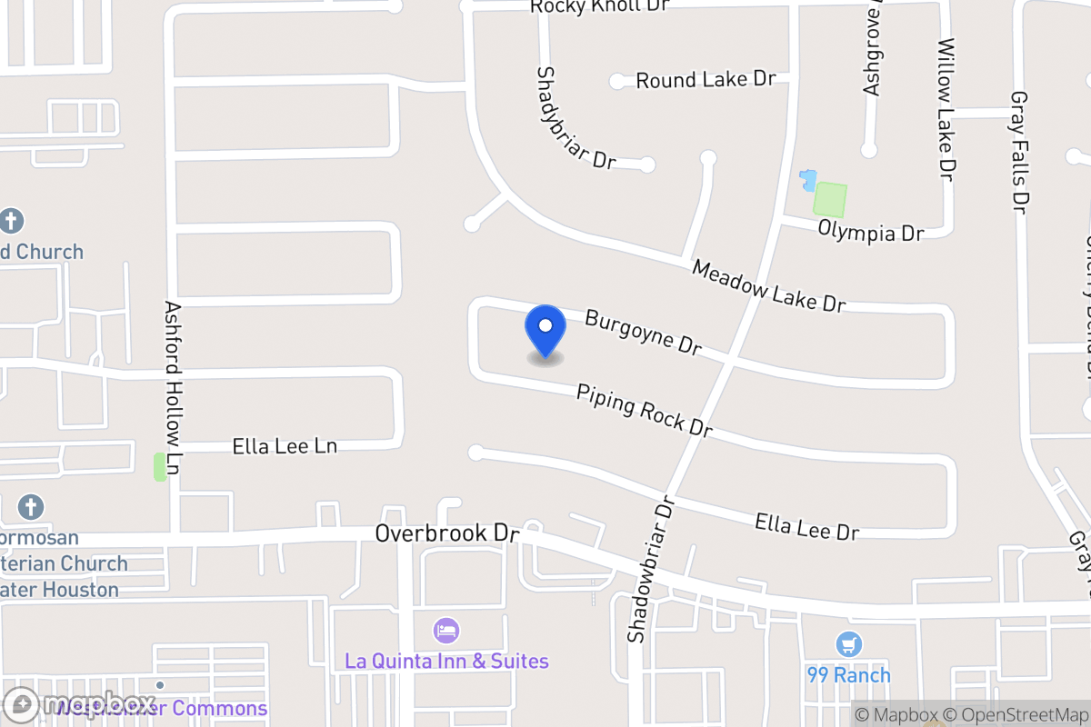Map of 12310 Piping Rock Dr, Houston