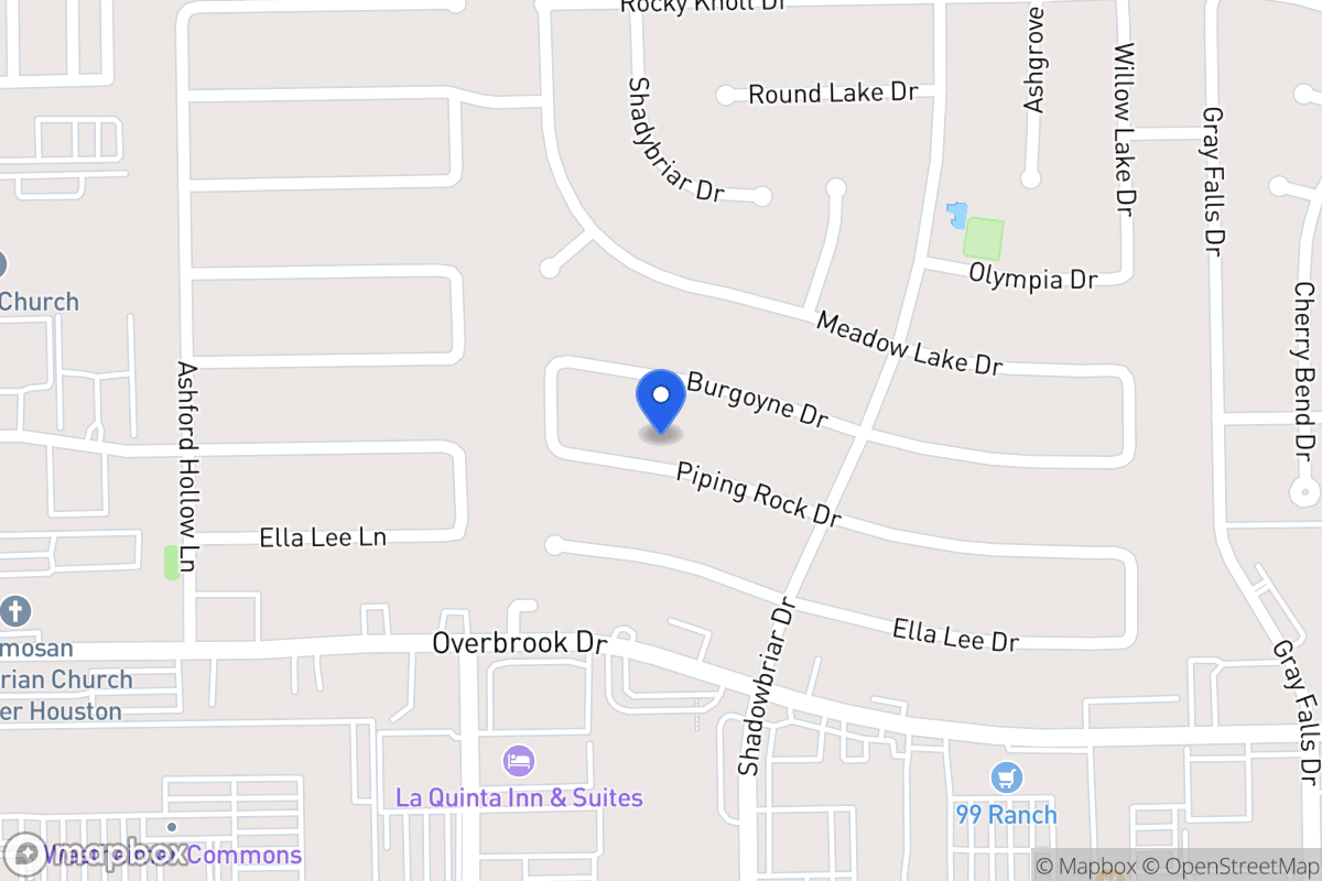 Map of 12306 Piping Rock Dr, Houston