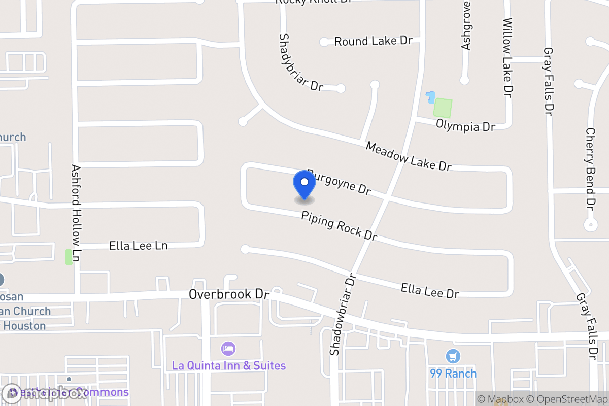 Map of 12302 Piping Rock Dr, Houston