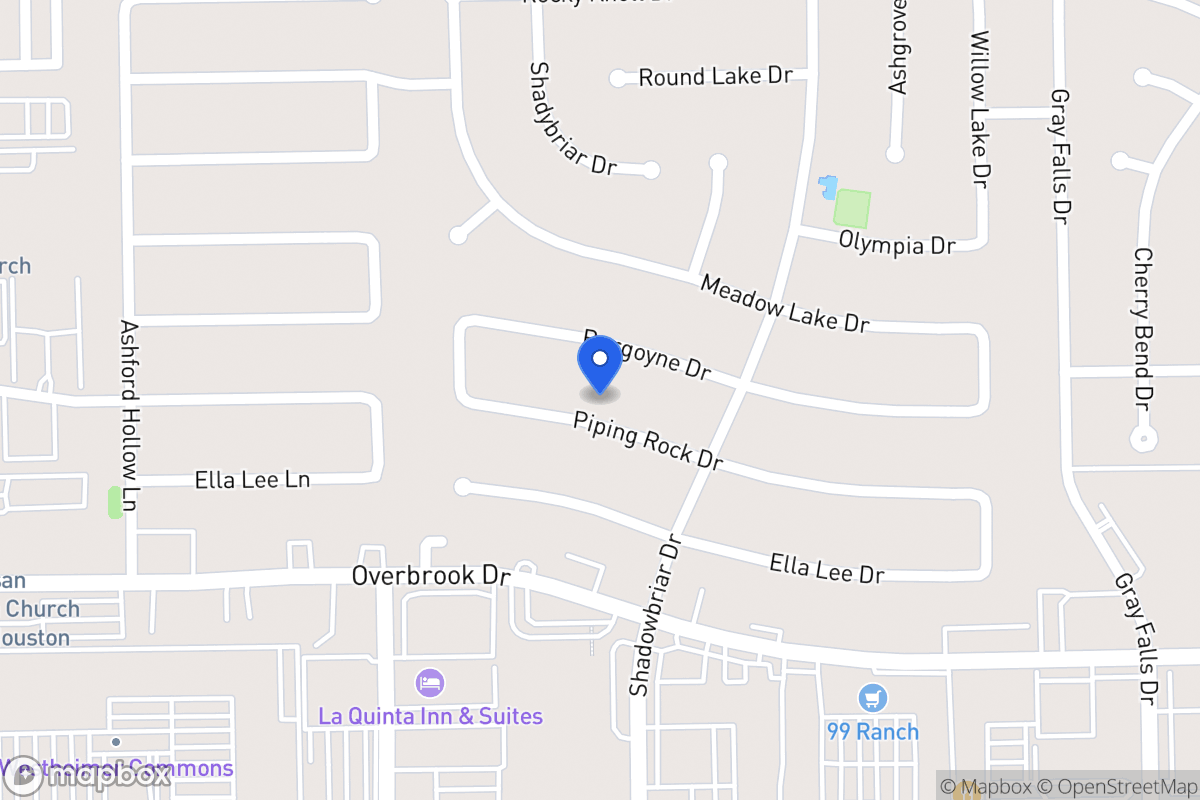 Map of 12222 Piping Rock Dr, Houston