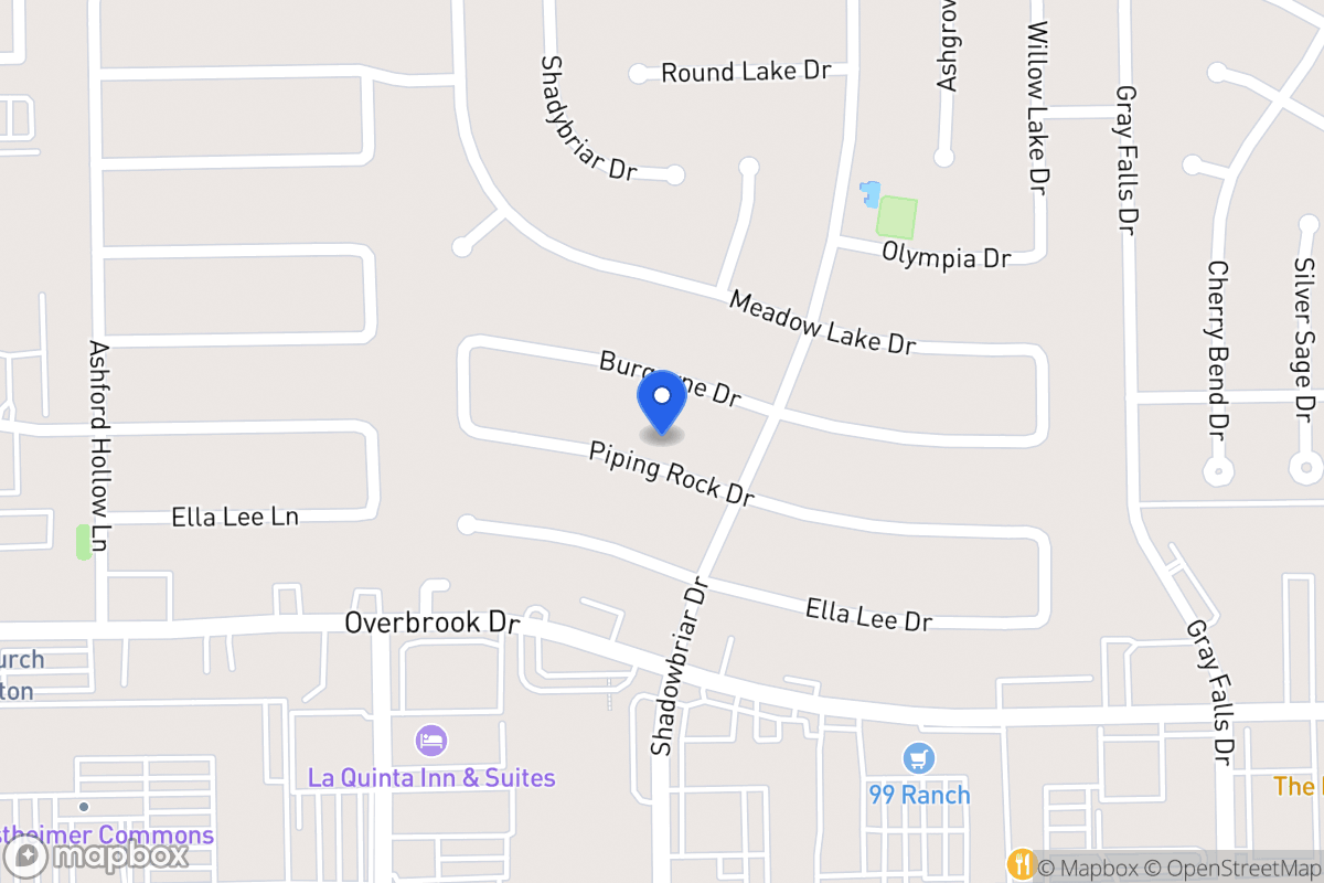 Map of 12214 Piping Rock Dr, Houston