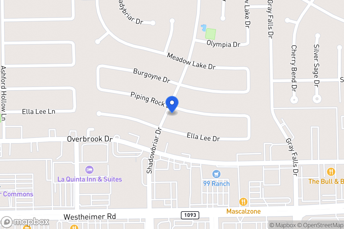 Map of 12155 Piping Rock Dr, Houston