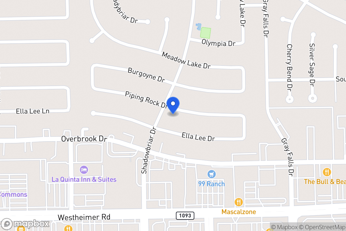 Map of 12151 Piping Rock Dr, Houston