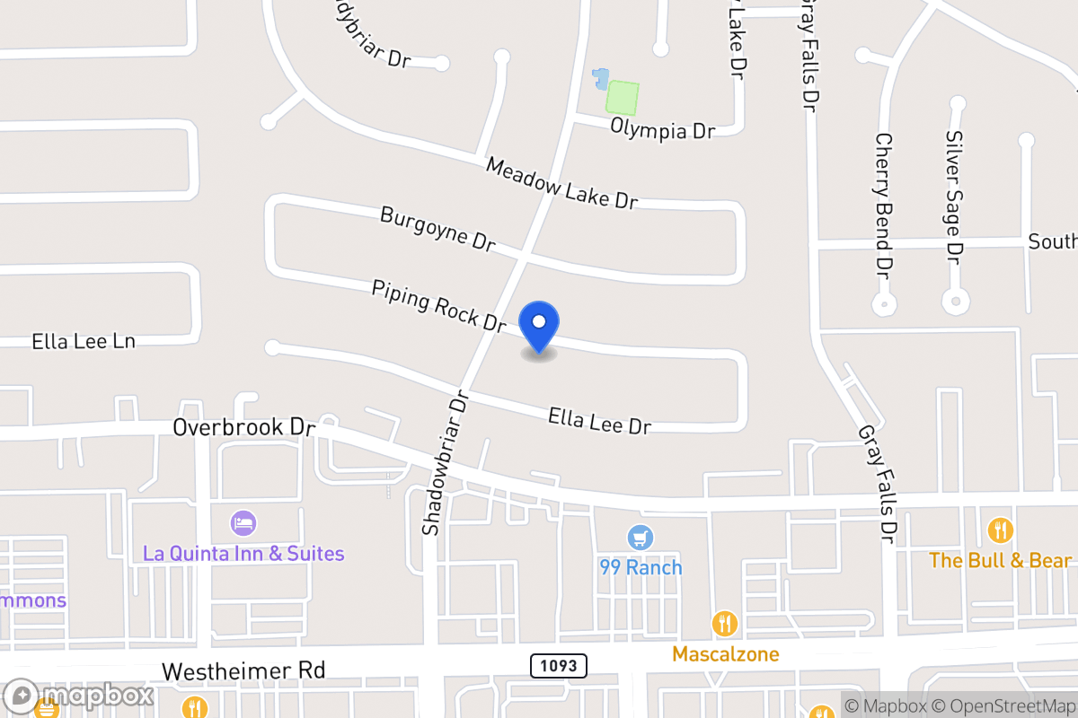 Map of 12147 Piping Rock Dr, Houston