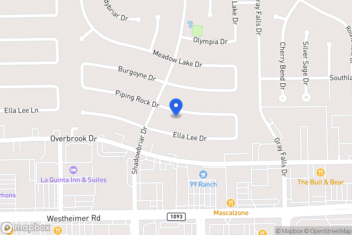 Map of 12143 Piping Rock Dr, Houston